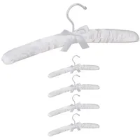 Relaxdays 25x Kleiderbügel Satin, weiß