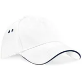 Beechfield Ultimate 5 Panel Cap White/French Navy One Size