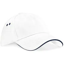 Beechfield Ultimate 5 Panel Cap White/French Navy One Size