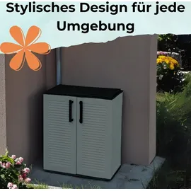 GarPet Gartenschrank Wetterfest Outdoor Schrank Kunststoff Mehrzweckschrank Aufbewahrungsschrank Allzweckschrank Balkonschrank Haushaltsschrank Werkstatt