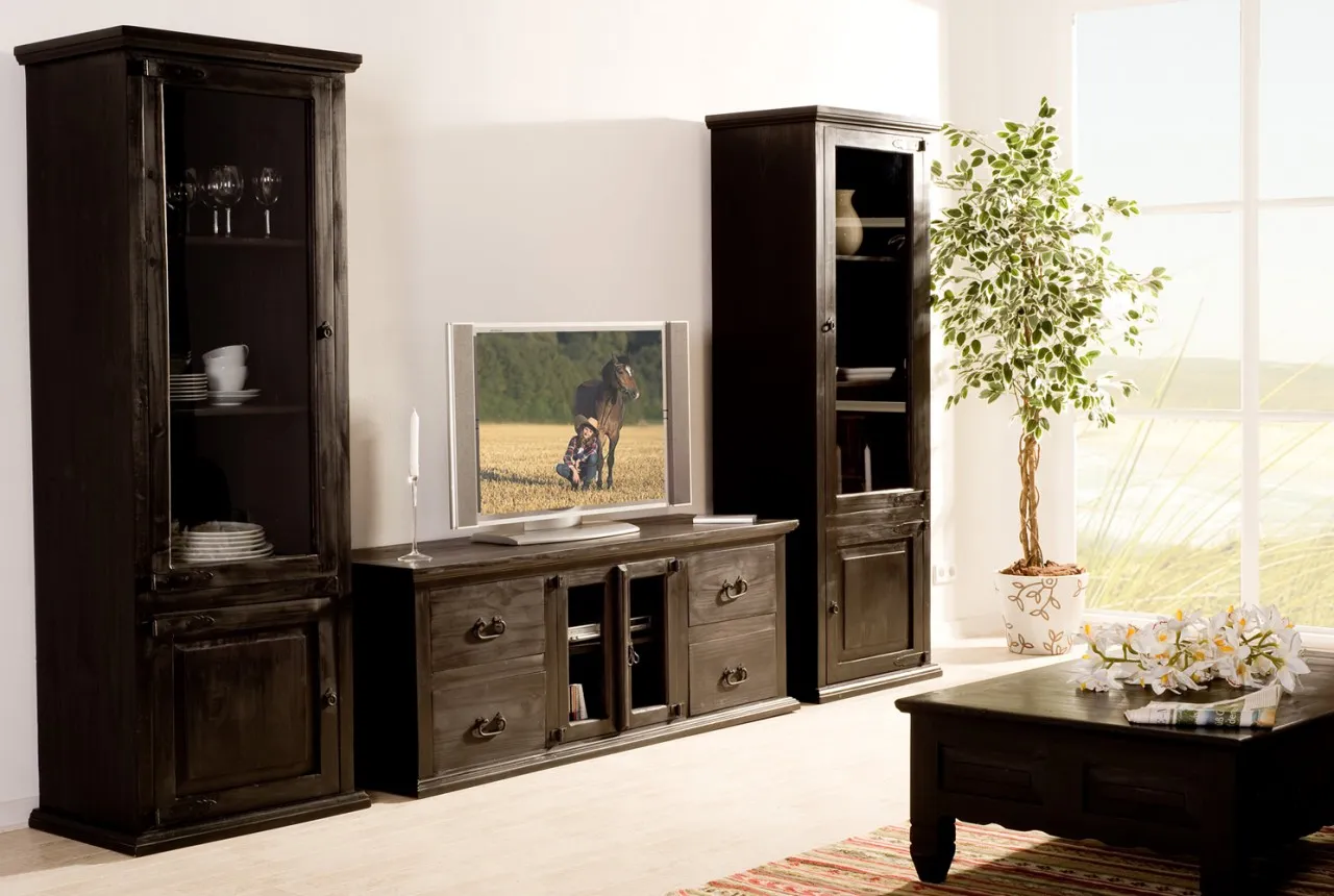 Set aus 2x Vitrine 'Mexico Kolonial', Kolonialstil