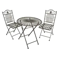 Gravidus Balkonset MANGAN Metall Schwarzbraun Tisch Stuhl Garten