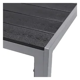 Mojawo Non-Wood Gartentisch Aluminium Silber / Schwarz 90x90cm