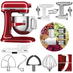 KitchenAid Artisan 6,6L 5KSM70SHX Fleischwolf Gemüse Set Liebesapfelrot