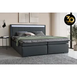 Collection AB Boxspringbett »30 Jahre Jubiläums-Modell Athena« in H2,H3 & H4, wahlweise mit LED-Leiste, grau
