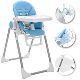 Suleno® Hochstuhl Baby Kinderhochstuhl LOVIS+ mit Liegefunktion Spielbogen & Korb Kinderstuhl verstellbar klappbar mitwachsend 5-Punkt-Sicherheitsgurt 0-6 Jahre (Hellblau)