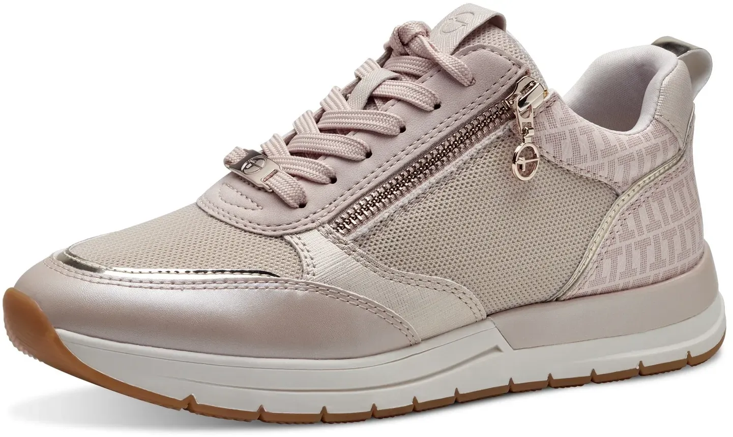 Keilsneaker TAMARIS, Damen, Gr. 36, rosa (rosé), Lederimitat, Textil, Schuhe Sneaker, Freizeitschuh, Halbschuh, in schmaler Form, vegane Verarbeitung
