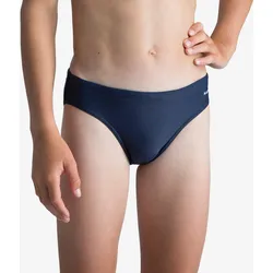 Badehose Slip 100 Basic Jungen marineblau stahlblau 151-160cm 12-13J