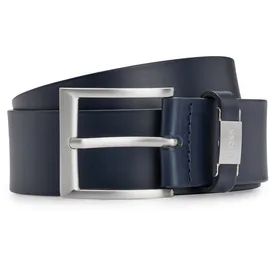 Boss Herrengürtel Leder dunkelblau/silber 100