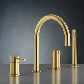 Mariner Logica 4-Loch Wannenarmatur Gold gebürstet