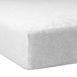 Traumschlaf weiches, elastisches Flausch Biber Boxspring Matratzen Spannbettlaken mit Rundumgummi, Größen 120x200 cm - 130x200 cm Weiss