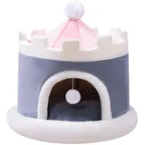 JAYIOLA Katzenbett Schlafnest Hundehöhle Haustierbett mit Herausnehmbarer Einlage Und Weichem Material für Gemütliche Umgebung für Katzen Kleine Hunde Innenbe, Gray S 40x40x40cm