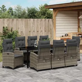vidaXL Gartenmöbel-Set 9-tlg. Grau