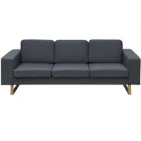 vidaXL 3-Sitzer Sofa Stoff Dunkelgrau