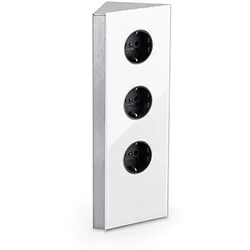 WIPO Power Eck G Steckdosenelement 3x Schuko Glas weiß