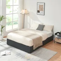 [en.casa] Polsterbett Nola mit Matratze 140x200 cm Kunstleder Schwarz