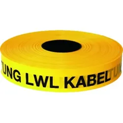 Trassen-Warnband 250m mit Aufdruck "Achtung LWL-Kabel" - gelb
