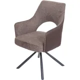 Esszimmerstuhl HWC-K30, Küchenstuhl Lehnstuhl drehbar Auto-Position Stoff/Textil