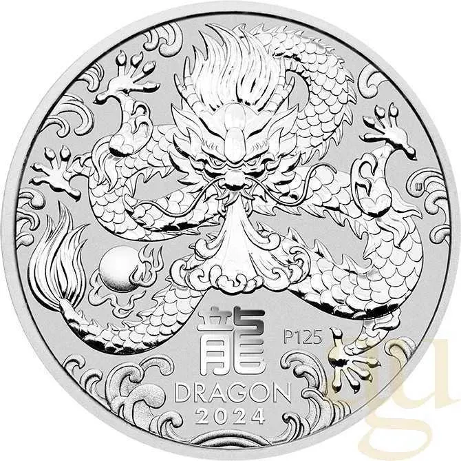 1 Kilogramm Silbermünze Australien Lunar III Drache 2024