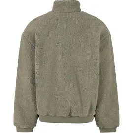 URBAN CLASSICS Oversized Teddy Halbzippullover Pale Green 4XL