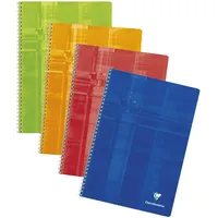 Clairefontaine 10x Doppelspiralbuch A4 50 Blatt rautiert, Farben Sortiert
