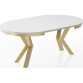 WFL GROUP Esstisch, Weiß, Holzwerkstoff, 10-Sitzer, Rund,Rund, 120x76x120 cm, Esszimmer, Tische, Esstische