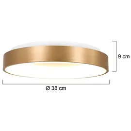 Steinhauer LED Deckenleuchte Ringlede - gold - Kunststoff Metall,