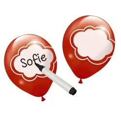 6 Luftballons zum beschriften rot