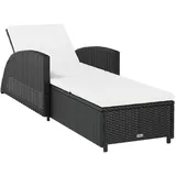 furnicato Sonnenliege 201 x 67 x 28,5 cm Schwarz