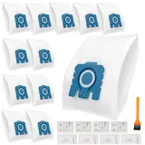 12 Stk Staubsaugerbeutel Kompatibel für Miele HyClean, 3D Efficiency GN Staubsauger Classic C1, Complete C2 C3 S2 S5 S8 GN Series, mit 4 Motorfilter 4 Airclean Abluftfilter Ersatz Zubehör