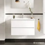 evineo ineo2 Unterschrank B: 100 cm, 2 Auszüge, mit Griffmulde, für evineo ineo2 Waschtisch,, BE0702WH,