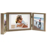 vidaXL Dreifach Bilderrahmen Collage Hellbraun 28x18 cm 2 St.