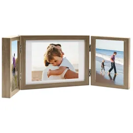 vidaXL Dreifach Bilderrahmen Collage Hellbraun 28x18 cm 2 St.