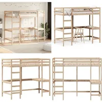 Vidaxl - Hochbett mit Schreibtisch 90x200 cm Massivholz Kiefer - Hochbett - Jugendzimmer - Kinderschlafzimmer - Schreibtischbett - Kiefernholz - Home