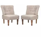 vidaXL Sessel Polyester 54 x 66,5 x 70 cm 2 St. creme