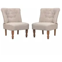 vidaXL Sessel Polyester 54 x 66,5 x 70 cm 2 St. creme