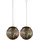 GLOBO Hängeleuchte Solar Pendelleuchte Solarlampe rauch Solarleuchte Kugel, 20x LED warmweiß, DxH 15x50 cm, 2er Set
