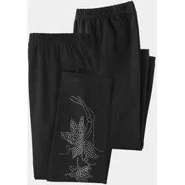 GOLDNER Bequeme Baumwoll-Leggings Kurzgröße Schwarz 20