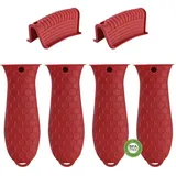 Set Aus Sechs Silikonhüllen Für Topfgriffe, Hitzeschutz Für Gusseisenpfannengriffe Und Metallkochgeschirr. - Crezuo