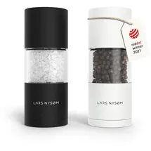 LARS NYSØM Gewürzmühle Sjæl 2-teilig Schwarz/Weiß unbefüllt