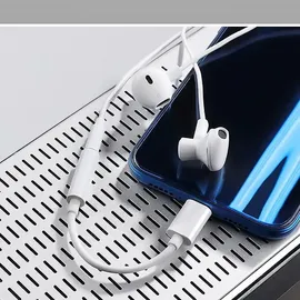 Joyroom 3.5mm Jack Minibuchse auf Typ-C USB-C (Stecker) zu (Buchse), Ben Series, 3A, weiß