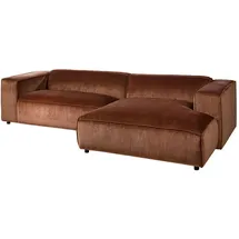 MASSIVMOEBEL24.DE Eckcouch Cord 4-Sitzer Rot