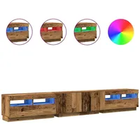 VidaXL TV-Schrank mit LED-Leuchten Altholz-Optik 260x35x40 cm