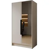 WFL GROUP Drehtürenschrank Mono Lux 102 x 200 x 51 cm Beige