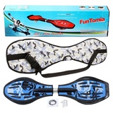 FunTomia Waveboard Waveboard mit Mach1 ABEC-9 Kugellager, LED Rollen & Tragetasche blau