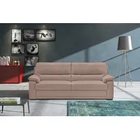 2,5-Sitzer EGOITALIANO "Doris, modernes Designersofa, Ledersofa mit erstklassiger Sitzqualität", rosa (millenium rose), B:192cm H:90cm T:93cm, Leder »BULL« (echtes Rindsleder). Geschliffenes, pigmentiertes und behandeltes Rindsleder mit einer Dicke von 1, 3-1, 5 mm. Dieses Leder zeigt eine ziemlich weiche Hand mit einem halb undurchsichtigen Aussehen. Es handelt sich um ein geschütztes Leder. Eine leichte Deckschicht schützt sie vor Flecken, ohne ihre ursprünglichen Eigenschaften zu verändern. Die geschützten Leder kombinieren die Vorteile von Natürlichkeit und Weichheit mit einer guten Beständigkeit gegen Verschleiß und Ausbleichen. Das Vorhandensein der charakteristischen Zeichen, die das Leben des Tieres bestimmen, wie Narben, Körnungsunterschiede, Falten, Adern, Disharmonien in Farbtönen, beweisen ihre absolute Echtheit und großen Wert., Sofas, edle Detailverarbeitung, perfekte Polsterung, aus hochwertigem Leder