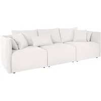 3-Sitzer ANDAS "Nöre", beige (creme), B:262cm H:74cm T:90cm, Struktur fein (100% Polyester), Sofas, 3 Teile, in vielen Bezugsqualitäten und Farben s. auch "Nöre"