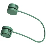 Fdit Freihändiger Nackenventilator, Tragbarer Nackenventilator ABS für das Büro (Grün)