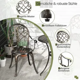 Goplus Rattan Balkonmöbel-Set mit Gartensessel, Hocker & Beistelltisch