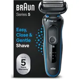 Braun Series 5 Elektrorasierer, EasyClean Rasierer Herren, Wet & Dry, Geschenk Mann - Blau
